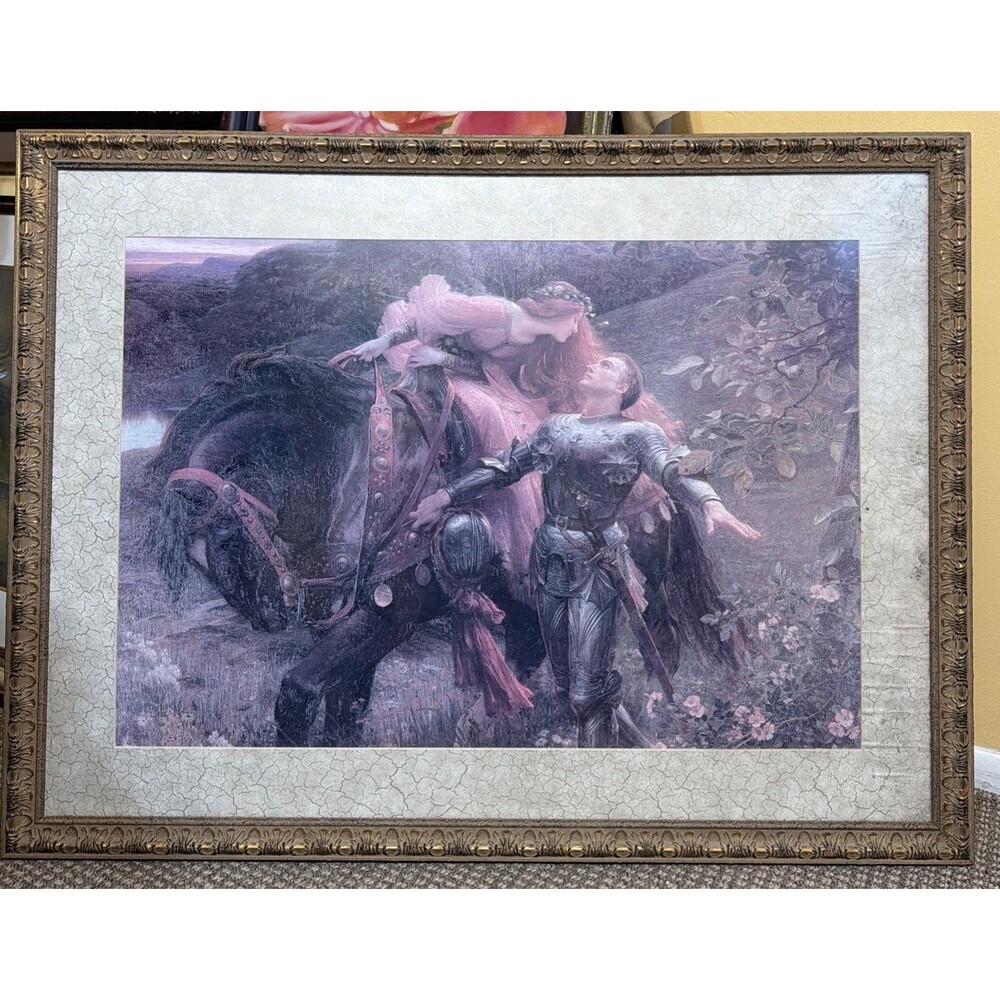 Sir Frank Dicksee La Belle Dame Sans Merci Print 31.5 X 21.5 Frame Is 41" X 31"!